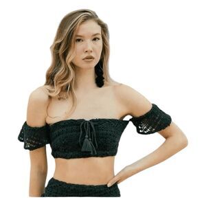 Joyfolie Makani Off The Shoulder Crochet Bikini Top M